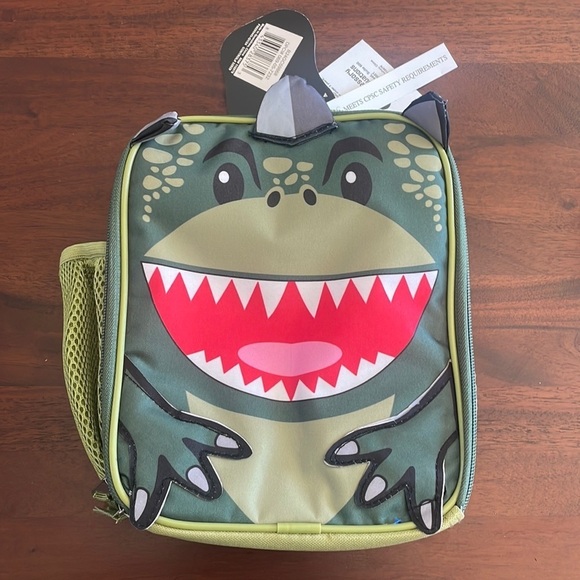 Accessory Innovations Roar Kids' Lunch Bag Green frog animal print Activity bag - Picture 2 of 7